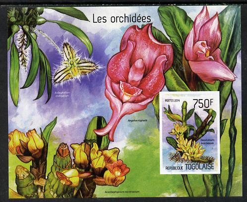 Togo 2014 Orchids imperf s/sheet D - unmounted mint. Note this item is privately produced and is offered purely on its thematic appeal, stamps on flowers, stamps on orchids