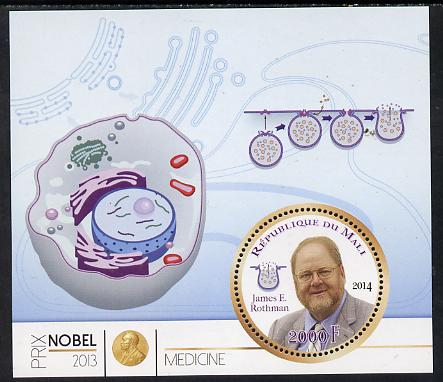 Mali 2014 Nobel Prize for Medicine (2013) - James E Rothman perf s/sheet containing one circular value unmounted mint , stamps on , stamps on  stamps on nobel, stamps on  stamps on personalities, stamps on  stamps on shaped, stamps on  stamps on medical, stamps on  stamps on 