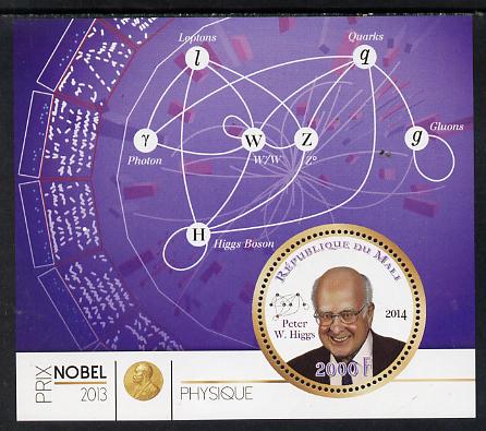 Mali 2014 Nobel Prize for Physics (2013) - Peter W Higgs perf s/sheet containing one circular value unmounted mint , stamps on , stamps on  stamps on nobel, stamps on  stamps on personalities, stamps on  stamps on shaped, stamps on  stamps on physics, stamps on  stamps on science