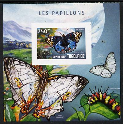 Togo 2014 Butterflies H imperf deluxe m/sheet unmounted mint. Note this item is privately produced and is offered purely on its thematic appeal