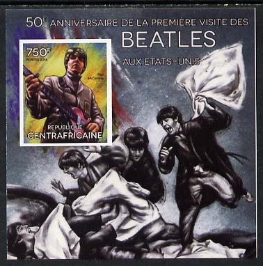 Central African Republic 2014 The Beatles - Paul McCartney imperf deluxe m/sheet unmounted mint. Note this item is privately produced and is offered purely on its themati..., stamps on personalities, stamps on music, stamps on pops, stamps on beatles