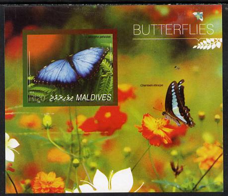 Maldive Islands 2014 Butterflies #1 imperf s/sheet unmounted mint. Note this item is privately produced and is offered purely on its thematic appeal, stamps on , stamps on  stamps on butterflies, stamps on  stamps on 