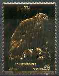 Staffa 1976 American Bald Eagle (Male) \A38 value perforated & embossed in 23 carat gold foil unmounted mint (Rosen 312a), stamps on birds, stamps on birds of prey, stamps on eagles