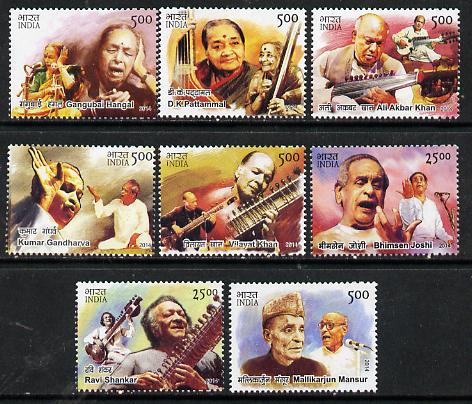 India 2014 Musicians perf set of 8 unmounted mint, stamps on , stamps on  stamps on music