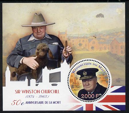 Mali 2015 Sir Winston Churchill perf sheetlet containing circular-shaped value unmounted mint 