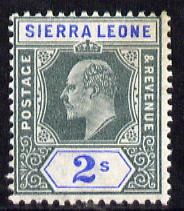 Sierra Leone 1903 KE7 Crown CA 2s green & ultramarine mounted mint SG 83, stamps on , stamps on  ke7 , stamps on 
