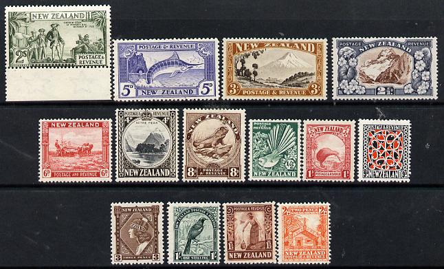 New Zealand 1936-42 Pictorial definitive set complete, 14 values with multiple watermark mounted mint SG 577-90c, stamps on , stamps on  stamps on , stamps on  stamps on  kg5 , stamps on  stamps on 