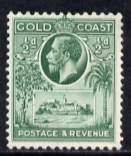 Gold Coast 1928 KG5 Christiansborg Castle 1/2d blue-green mounted mint SG 103, stamps on , stamps on  kg5 , stamps on castles