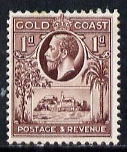 Gold Coast 1928 KG5 Christiansborg Castle 1d red-brown mounted mint SG 104, stamps on , stamps on  stamps on , stamps on  stamps on  kg5 , stamps on  stamps on castles