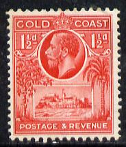 Gold Coast 1928 KG5 Christiansborg Castle 1.5d scarlet mounted mint SG 105, stamps on , stamps on  stamps on , stamps on  stamps on  kg5 , stamps on  stamps on castles