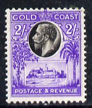 Gold Coast 1928 KG5 Christiansborg Castle 2s black & bright violet mounted mint SG 111, stamps on , stamps on  kg5 , stamps on castles