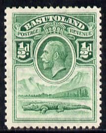 Basutoland 1933 KG5 1/2d emerald Nile Crocodile mounted mint SG 1, stamps on , stamps on  kg5 , stamps on crocodiles, stamps on reptiles