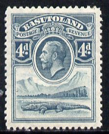 Basutoland 1933 KG5 4d grey Nile Crocodile mounted mint SG 5, stamps on , stamps on  kg5 , stamps on crocodiles, stamps on reptiles
