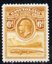 Basutoland 1933 KG5 6d orange-yellow Nile Crocodile mounted mint SG 6, stamps on , stamps on  kg5 , stamps on crocodiles, stamps on reptiles