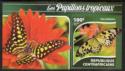 Central African Republic 2015 Butterflies #1 imperf s/sheet unmounted mint. Note this item is privately produced and is offered purely on its thematic appeal, stamps on , stamps on  stamps on butterflies, stamps on  stamps on 