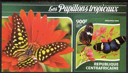 Central African Republic 2015 Butterflies #3 imperf s/sheet unmounted mint. Note this item is privately produced and is offered purely on its thematic appeal, stamps on , stamps on  stamps on butterflies, stamps on  stamps on 