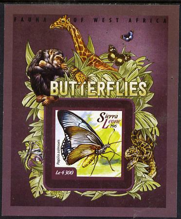 Sierra Leone 2015 Butterflies #1 imperf s/sheet unmounted mint, stamps on butterflies, stamps on 