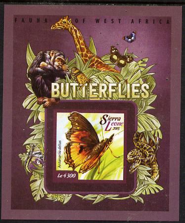 Sierra Leone 2015 Butterflies #2 imperf s/sheet unmounted mint, stamps on butterflies, stamps on 