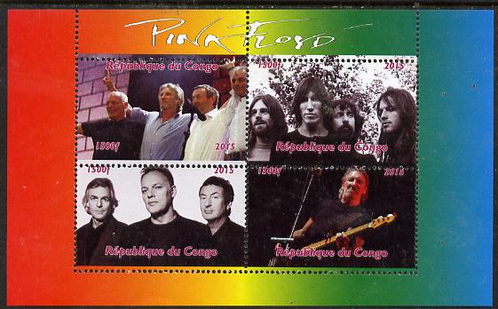 Congo 2015 Pink Floyd #2 perf sheetlet containing 4 values unmounted mint. Note this item is privately produced and is offered purely on its thematic appeal, stamps on pops, stamps on rock, stamps on music