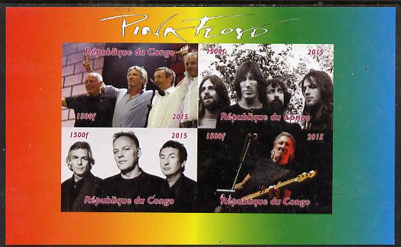 Congo 2015 Pink Floyd #2 imperf sheetlet containing 4 values unmounted mint. Note this item is privately produced and is offered purely on its thematic appeal, stamps on , stamps on  stamps on pops, stamps on  stamps on rock, stamps on  stamps on music