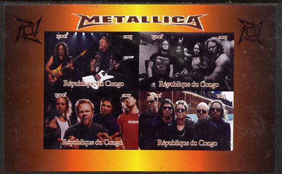 Congo 2015 Metallica #2 imperf sheetlet containing 4 values unmounted mint. Note this item is privately produced and is offered purely on its thematic appeal, stamps on pops, stamps on rock, stamps on music
