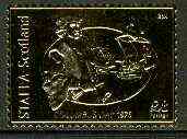 Staffa 1976 Columbus Day A38 value perforated & embossed in 23 carat gold foil (Rosen #397) unmounted mint, stamps on , stamps on  stamps on ships     columbus    explorers