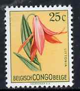 Belgian Congo 1952 Flowers 25c Littonia unmounted mint SG 299*, stamps on flowers