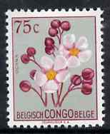Belgian Congo 1952 Flowers 75c Ochna unmounted mint SG 303*, stamps on flowers