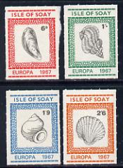 Isle of Soay 1967 Europa (Shells) rouletted set of 4 unmounted mint, stamps on europa, stamps on marine life, stamps on shells