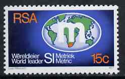 South Africa 1977 Metrication unmounted mint, SG 436*, stamps on metrication, stamps on maths, stamps on maps