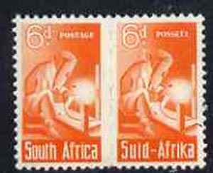 South Africa 1942-44 KG6 War Effort (reduced size) 6d Electric Welding pair unmounted mint, SG 102, stamps on , stamps on  stamps on militaria, stamps on  stamps on industry, stamps on  stamps on  ww2 , stamps on  stamps on electricity, stamps on  stamps on  kg6 , stamps on  stamps on 