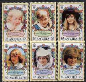 Anguilla 1982 Princess Di's 21st Birthday set of 6 unmounted mint, SG 507-12, stamps on , stamps on  stamps on royalty     diana 