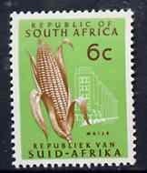 South Africa 1969 Maize 6c (Redrawn with phosphor bands) unmounted mint, SG 290*, stamps on agriculture, stamps on food, stamps on farming, stamps on maize