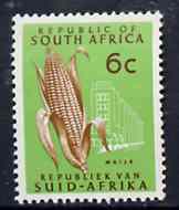 South Africa 1969 Maize 6c (Redrawn with phosphor bands) unmounted mint, SG 290*, stamps on agriculture, stamps on food, stamps on farming, stamps on maize