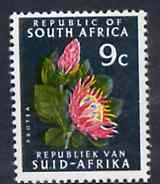 South Africa 1969 Protea 9c (Redrawn with phosphor bands) unmounted mint, SG 292*, stamps on , stamps on  stamps on flowers, stamps on  stamps on proteas