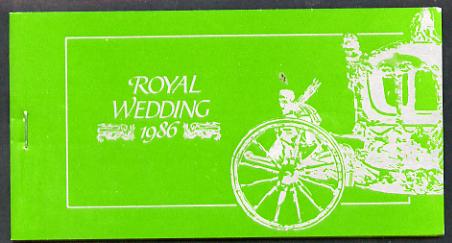 Booklet - Tuvalu - Nui 1986 Royal Wedding (Andrew & Fergie) $6.40 booklet, State Coach in silver, panes imperf