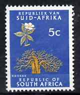 South Africa 1964 Baobab Tree 5c (Redrawn & wmkd) unmounted mint, SG 244*, stamps on trees