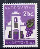 South Africa 1961 Groot Constantia 2.5c (no wmk) unmounted mint, SG 213*, stamps on , stamps on  stamps on grapes, stamps on  stamps on fruit, stamps on  stamps on wine, stamps on  stamps on alcohol, stamps on  stamps on drink