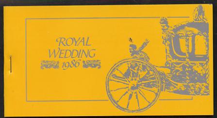 Booklet - Tuvalu - Funafuti 1986 Royal Wedding (Andrew & Fergie) $6.40 booklet, State Coach in silver, panes imperf