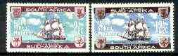 South Africa 1962 British Settlers Monument (The Chapman) set of 2 unmounted mint, SG 222-23, stamps on , stamps on  stamps on ships