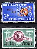 South Africa 1965 ITU Centenary set of 2 unmounted mint, SG 258-59*, stamps on communications, stamps on  itu , stamps on 