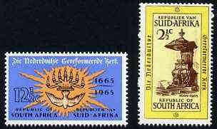 South Africa 1965 Dutch Reformed Church set of 2 unmounted mint, SG 260-61, stamps on religion, stamps on churches