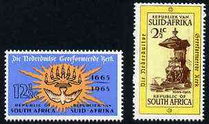 South Africa 1965 Dutch Reformed Church set of 2 unmounted mint, SG 260-61, stamps on , stamps on  stamps on religion, stamps on  stamps on churches