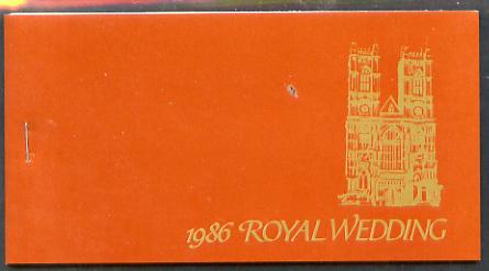 St Vincent - Bequia 1986 Royal Wedding $7.20 booklet, Westminster Abbey in gold, panes perforated, stamps on royalty, stamps on , stamps on andrew & fergie, stamps on helicopter, stamps on cathedrals