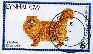 Eynhallow 1978 Cats (Red Tabby Longhair) imperf souvenir sheet (Â£1 value) cto used, stamps on , stamps on  stamps on animals    cats