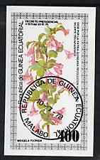 Equatorial Guinea 1979 Flowers (Weigela) 400ek imperf souvenir sheet  cto used, stamps on , stamps on  stamps on flowers