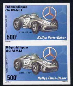 Mali 1983 Paris-Dakar Rally 500f (1954 Mercedes W196) imperf pair from limited printing, unmounted mint as SG 979*, stamps on , stamps on  stamps on cars  sport  transport    mercedes