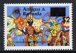 Antigua 1984 Commonwealth Day surcharge $2 on 45c Carnival unmounted mint, SG 853, stamps on , stamps on  stamps on carnival    dancing