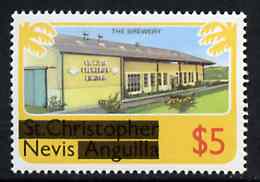 Nevis 1980 Brewery $5 from opt'd def set unmounted mint, SG 48*, stamps on drink    alcohol, stamps on beer