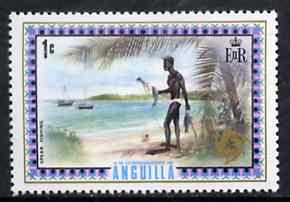 Anguilla 1972-75 Spear Fishing 1c from def set, SG 130 unmounted mint, stamps on , stamps on  stamps on fishing     scuba-diving